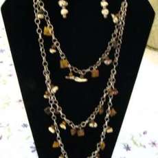 TIGER EYE & WHITE TURQUOISE  SET  $35