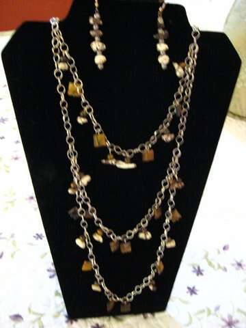 TIGER EYE & WHITE TURQUOISE  SET  $35