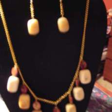 NECKLACE SET CARMEL JASPER & MOTHER OF PEARL