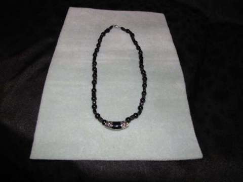 Mens' Black Reversible Necklace