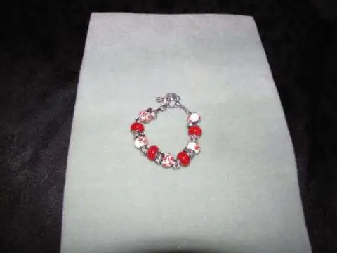 Red Flowered Crystal Bracelet
