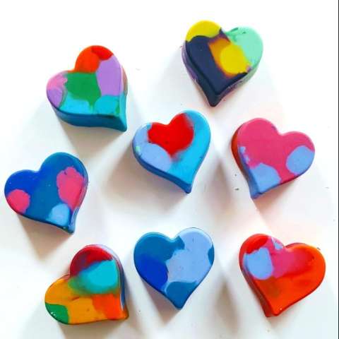 Rainbow Heart Crayons
