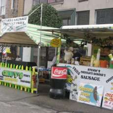 we also offer choclate and cherry dipped bannanas cheese cake on the stick keylime pie on a stick fresh squeezed lemonade