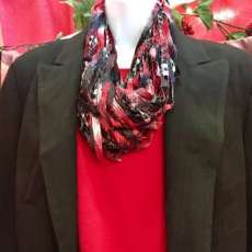Red and Black Infinity Scarf