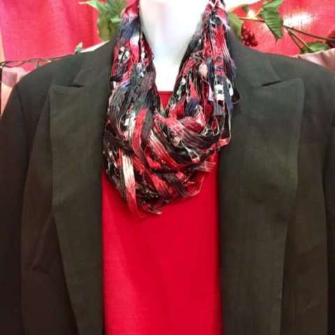 Red and Black Infinity Scarf