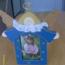 Wood Angel Picture Frame