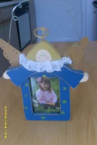 Wood Angel Picture Frame