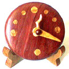 PurpleHeart Desk Clock with Olivewood dots, and Maple hands