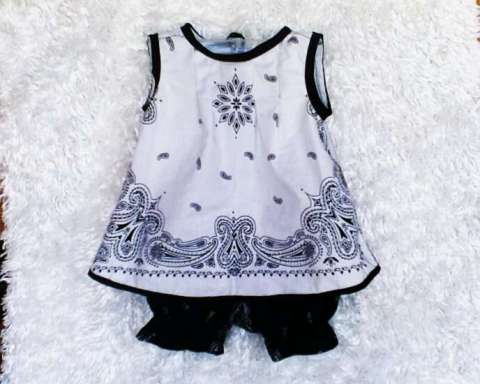 Blk & Wht Top with Bloomers