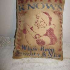 Santa Knows Best Stenciled Pillow
