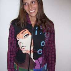 Maroon hooded jacket