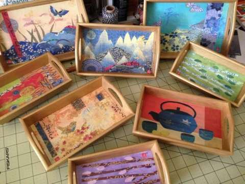 Lovely collaged trays