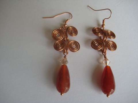 Fire opal earrings