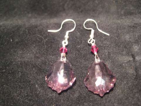 Pink sawrovski crystal earrings