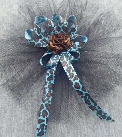 Blue Cheetah Print Hair Clip