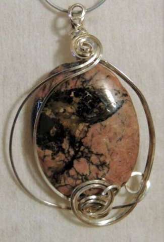Jasper/ sterling silver pendant