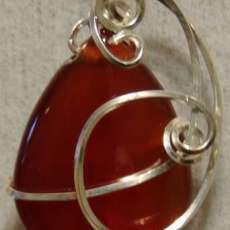Carnelian/ Sterling Silver Pendant