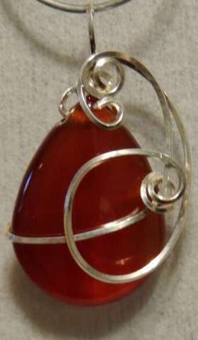 Carnelian/ Sterling Silver Pendant