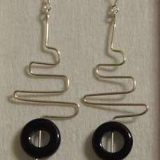 Onyx/ Sterling Silver Earrings