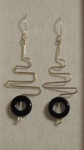 Onyx/ Sterling Silver Earrings