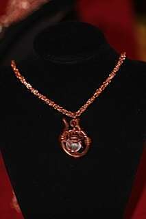 crystal pendant and chain mail neckless