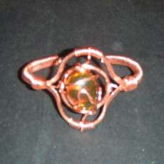 copper weave amber bracelet