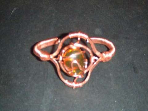 copper weave amber bracelet
