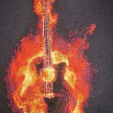 Hot fire guitar