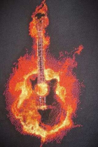Hot fire guitar