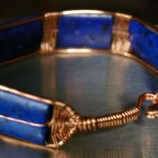 Blue Jasper and copper bangle bracelet