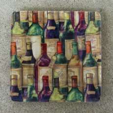 Fabric Backed Glass Plate Wine Bottles