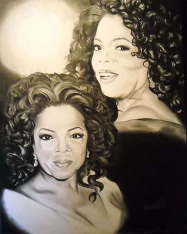 Oprah charcoal portrait