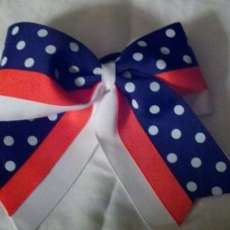 Orange & Blue Polka Dot Bow