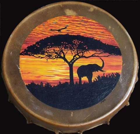 Elephant in African Sunset