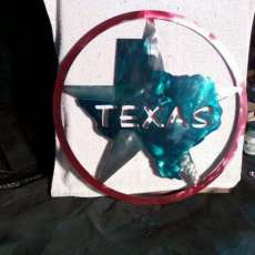 Circle with Texas and Star-Airbrushed