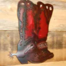 Double Boots with Spur-Airbrushed