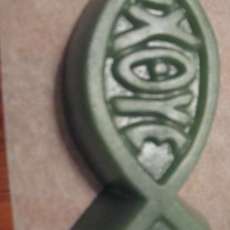 The Jesus Fish in coconut and kiwi Aloe Vera Soap