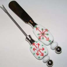 Christmas Lampwork Glass Bead Appetizer Set