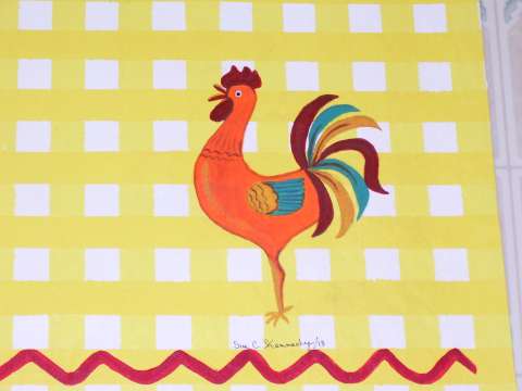 YELLOW CHECKED ROOSTER