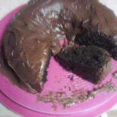 Homemade Dark Chocolate Cake with Dark Chocolate Icing