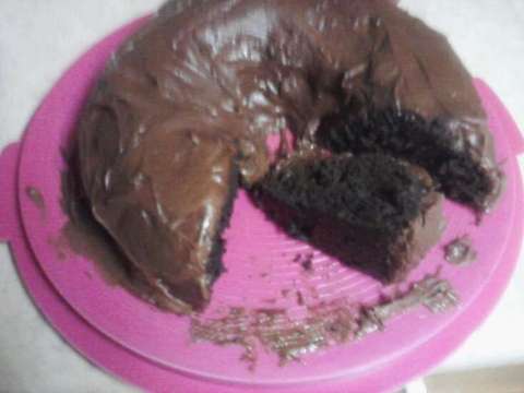 Homemade Dark Chocolate Cake with Dark Chocolate Icing