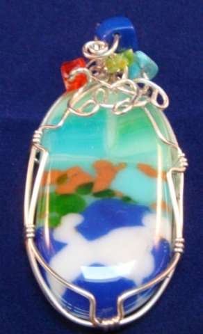 Wire Wrapped Dichroic Pendant
