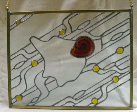 Freeform Stained Glass with Geode