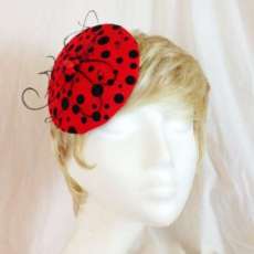 Lady bug derby hat hair fascinator clip