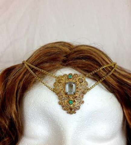 Gypsy jeweled gold headdress