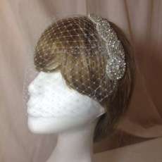 Rhinestone birdcage wedding veil