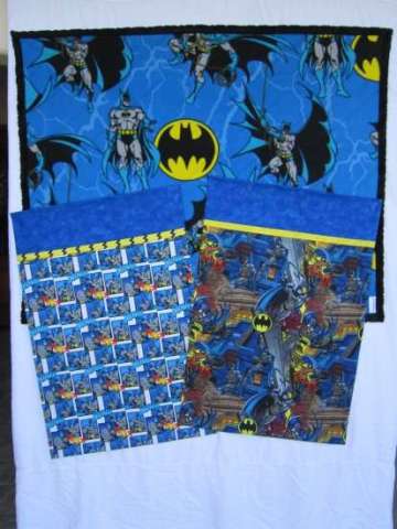 Batman blanket and pillowcases