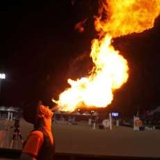 fire spitting at the 2014 FTI Winter Equestrian Festival