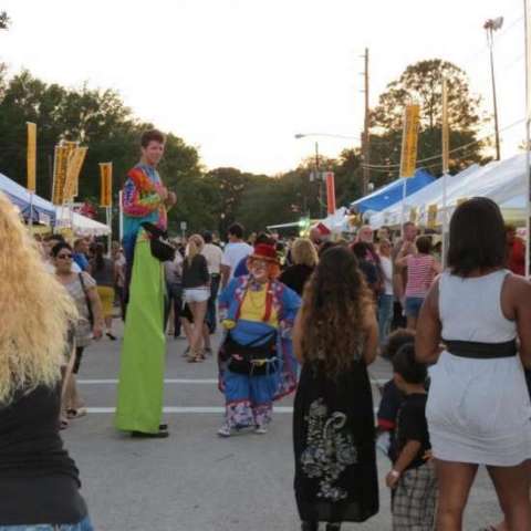 stilt walking at a festival 2013