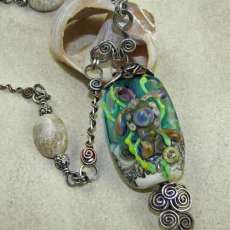 Sea Turtle Lampwork Focal & Wirework